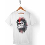Kendim Seçtim Maymunlar Cehennemi Caesar Evrim Evolutıon Maymun War Planet Apes Erkek Tişört - XL - Beyaz