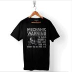 Kendim Seçtim Mechanic Warning Avoıd Dikkat Yaklaşma Kavga Baskılı Tişört T-Shirt - 2XL - Siyah