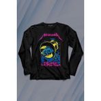 Kendim Seçtim Metallica For Whom The Bell Tolls New Yeni Rock Metal Müzik Uzun Kollu Tişört Baskılı T-Shirt - 001-Siyah - XS