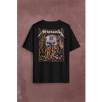 Kendim Seçtim Metallica Music Poster Rock Metal Sırt Ön Baskılı Oversize Tişört Unisex T-Shirt