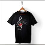 Kendim Seçtim Metallica Müzik Nota Sol Anahtarı Music Baskılı Tişört T-Shirt - 2XL - Siyah
