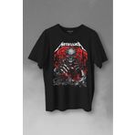 Kendim Seçtim Metallica Rock Music Metal Skull Kuru Kafa James Lars Kırk Robert Baskılı Tişört Unisex T-shirt