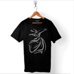 Kendim Seçtim Mevlana Celaleddin Rumi Semazen Tasavvuf Baskılı Siyah Unisex T-Shirt