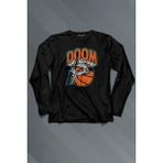 Kendim Seçtim Mf Doom Basketbol Hip Hop Maske Uzun Kollu Tişört Baskılı T-Shirt - 001-Siyah
