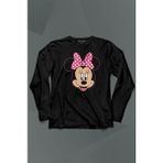 Kendim Seçtim Mıckey Mınnıe Mouse Çocuk Kız Uzun Kollu Tişört Baskılı T-Shirt - 001-Siyah - 2XL