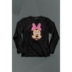 Kendim Seçtim Mıckey Mınnıe Mouse Çocuk Kız Uzun Kollu Tişört Baskılı T-Shirt - 001-Siyah - XL