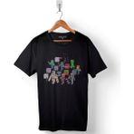 Kendim Seçtim Minecraft Tüm Karakterleri Baskılı Tişört Unisex T-Shirt - Siyah - XL