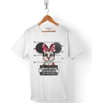 Kendim Seçtim Mınnıe Mını Mouse Hapishane Erkek Tişört - Beyaz - Renkli - 2XL