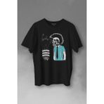 Kendim Seçtim Mohikan Iskelet Adam Kara Kedi Nostalji Telefon Zili Baskılı Tişört T-Shirt - XL - Siyah