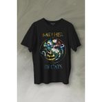 Kendim Seçtim Mother Of Cats Mom Kedi Annesi Hayvansever Veteriner Mommy Baskılı Tişört T-Shirt - Siyah