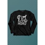 Kendim Seçtim Mother Of Dog Mom Köpek Annesi Hayvansever Veteriner Mommy Uzun Kollu Tişört Baskılı T-Shirt - 001-Siyah - XS