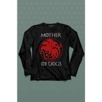 Kendim Seçtim Mother Of Dogs Hayvansever Köpek Annesi Uzun Kollu Tişört Baskılı T-Shirt - 001-Siyah