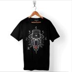 Kendim Seçtim Motosiklet Piston Silindir Buji Anahtar Vites Baskılı Tişört Unisex T-Shirt - Siyah - XL