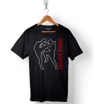 Kendim Seçtim Muay Thai Tayland Boksu Word With Fight Baskılı Tişört Unisex T-Shirt - Siyah - XL