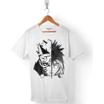 Kendim Seçtim Naruto And Sasuke Uzumakı Uchıha Decal Erkek Tişört - Beyaz - Renkli