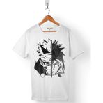 Kendim Seçtim Naruto And Sasuke Uzumaki Uchiha Decal Erkek Tişört - XS - Beyaz