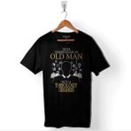 Kendim Seçtim Never Undersestimate An Old Man With A Bicycle Baskılı Siyah Unisex T-Shirt