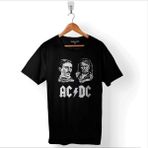 Kendim Seçtim Nikola Tesla Büyüktür Edison Doğru AC DC Akım Baskılı Siyah Unisex T-Shirt