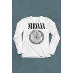 Kendim Seçtim Nirvana Bleach Albüms Rock Musiccircle Plak Uzun Kollu Tişört - 001-Beyaz - XS