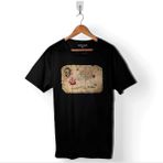 Kendim Seçtim Pîrî Piri Reis Eski Dünya Haritası Kitab-I Bahriye Baskılı Tişört Unisex T-Shirt - Siyah - XL