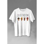 Kendim Seçtim Queendom African Girl Afrikalı Kız Siyahi Kadın Baskılı Tişört T-Shirt Beyaz - 2XL - 63A-Beyaz