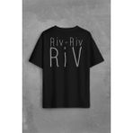 Kendim Seçtim Riv Riv Riv Rivrivriv Rivriv Kemençe Horon Karadeniz Sırt Ön Baskılı Oversize Tişört T-Shirt - Siyah