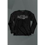 Kendim Seçtim Satranç Taşları Takımı Şah Vezir Fil Kale Santranç Uzun Kollu Tişört Baskılı T-Shirt - 001-Siyah - 2XL