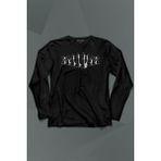 Kendim Seçtim Satranç Taşları Takımı Şah Vezir Fil Kale Santranç Uzun Kollu Tişört Baskılı T-Shirt - 001-Siyah - XL
