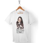 Kendim Seçtim Selena Gomez Fotoğraf Tasarımlı Beyaz Erkek Tişört