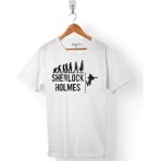 Kendim Seçtim Sherlock Holmes Evrim The Evolutıon Of Man Erkek Tişört - Beyaz - Renkli
