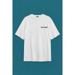 Kendim Seçtim Sırt Ön Baskılı Oversize Beyaz Aldi Beni Bi Darluk Karadeniz Trabzon Erkek T-Shirt