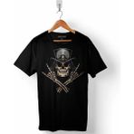 Kendim Seçtim Skull Korsan Kuru Kafa Rock Zafer Işareti Metallıca Siyah Erkek T-shirt