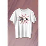 Kendim Seçtim Slipknot Red Yıldız Rock Metal Music Baskılı Tişört Unisex T-Shirt - 001-Beyaz