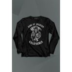 Kendim Seçtim Sons Of Anarchy California Skull Hayalet Uzun Kollu Tişört Baskılı T-Shirt - 001-Siyah
