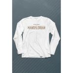 Kendim Seçtim The Mandalorian Bebek Yoda Cep Tasarımı Star Wars Uzun Kollu Tişört - 001-Beyaz - 2XL