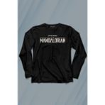 Kendim Seçtim The Mandalorian Bebek Yoda Cep Tasarımı Star Wars Uzun Kollu Tişört Baskılı T-Shirt - 001-Siyah - 2XL