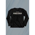 Kendim Seçtim The Mandalorian Bebek Yoda Cep Tasarımı Star Wars Uzun Kollu Tişört Baskılı T-Shirt - 001-Siyah