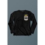 Kendim Seçtim The Mandalorian Bebek Yoda Cep Tasarımı Uzun Kollu Tişört Baskılı T-Shirt - 001-Siyah - XL