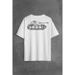 Kendim Seçtim Tiger I Panzer Tank Wehrmacht Wh Wk2 Wwii War Sırt Ön Baskılı Oversize Tişört T-Shirt - Beyaz - XL