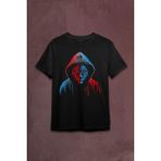 Kendim Seçtim Trabzon Kedisi Bodo Mavi Kaplan Tiger Baskılı Tişört T-Shirt - Siyah