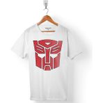 Kendim Seçtim Transformers Logo Beyaz Erkek Tişört