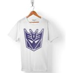 Kendim Seçtim Transformers Logo Decepticon Beyaz Erkek Tişört