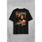 Kendim Seçtim Tupac 2pac Shakur Rap Music West Coast 90S Rap Sırt Ön Baskılı Oversize Tişört T-Shirt - Siyah - 2XL