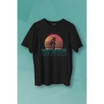 Kendim Seçtim Vaporwave Palm City Retro 80's 90's Doksanlar Gamer Punk Siyah Baskılı Unisex Tişört