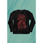 Kendim Seçtim Viking Fenrır Wolf Vikings Kurt Kafa Street Urban Uzun Kollu Tişört Baskılı T-Shirt - 001-Siyah - 2XL