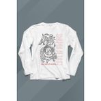 Kendim Seçtim Viking Fenrir Wolf Vikings Kurt Kafa Street Uzun Kollu Tişört - 001-Beyaz - XS
