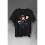 Kendim Seçtim Yeni Süper Mario Bros Mario Baskılı Tişört T-Shirt - XL - Siyah