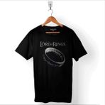 Kendim Seçtim Yüzüklerin Efendisi Yüzüğü Lord Of The Rings Baskılı Tişört T-Shirt - Siyah