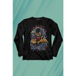 Kendim Seçtim Zombie Halloween Skull Darkness Vampir Uzun Kollu Tişört Baskılı T-Shirt - 001-Siyah - 2XL