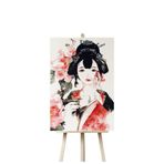 Kendin Yap Çin'li Kız - Chinese Girl/Sayılarla Boyama Kanvas Tablo Seti-40 * 50 CM (Tuvale Gerili)